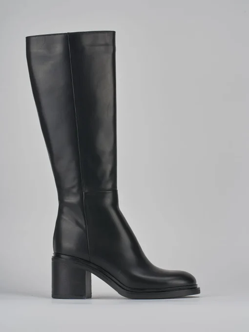 Stivali tacco 5cm pelle nero