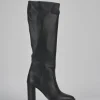 Stivali tacco 9cm pelle nero