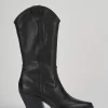 Stivali tacco 7cm pelle nero