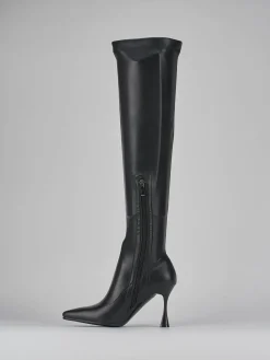 Stivali tacco 8cm pelle nero