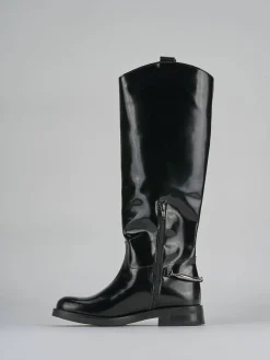 Stivali tacco 2cm pelle nero