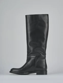 Stivali tacco 2cm pelle nero