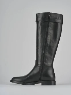 Stivali tacco 2cm pelle nero