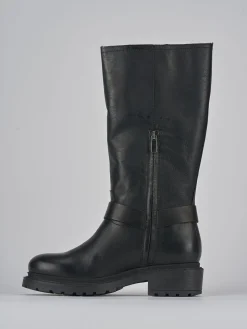 Stivali tacco 2cm pelle nero