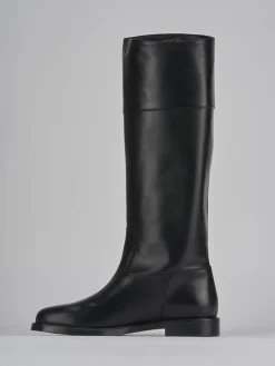 Stivali tacco 2cm pelle nero