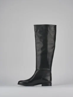 Stivali tacco 2cm pelle nero
