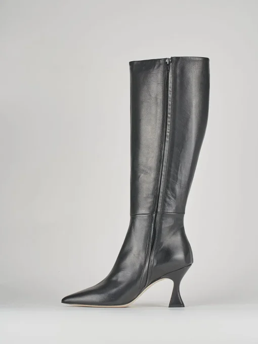 Stivali tacco 7cm pelle nero