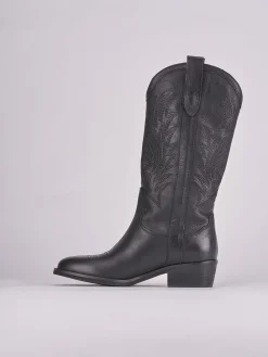 Stivali tacco 4cm pelle nero