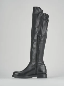 Stivali tacco 2cm pelle nero