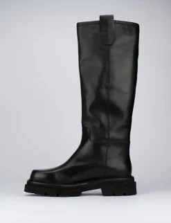Stivali tacco 1cm pelle nero