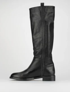 Stivali tacco 1cm pelle nero
