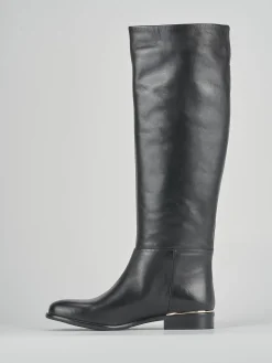 Stivali tacco 2cm pelle nero