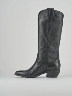 Stivali tacco 4cm pelle nero
