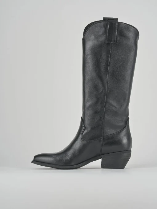 Stivali tacco 4cm pelle nero