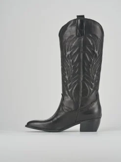 Stivali tacco 4cm pelle nero