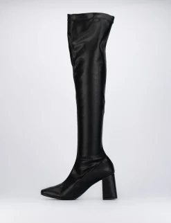 Stivali tacco 8cm pelle nero