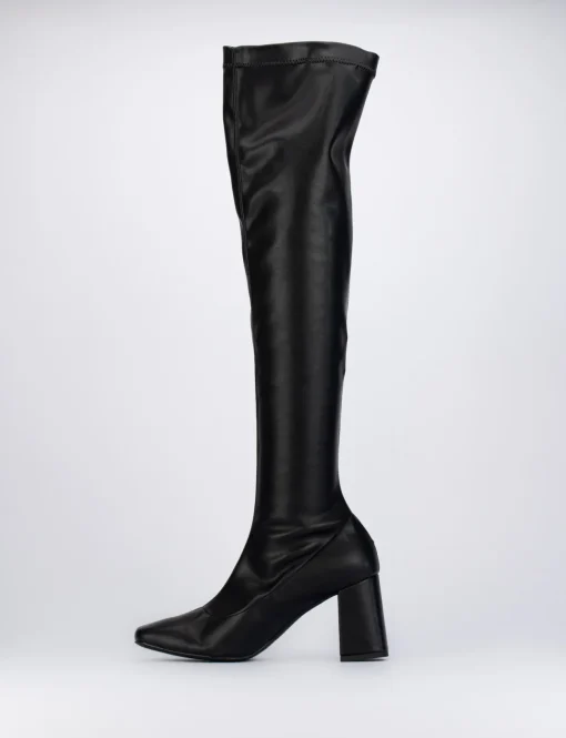 Stivali tacco 8cm pelle nero