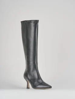 Stivali tacco 7cm pelle nero