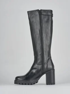 Stivali tacco 7cm pelle nero