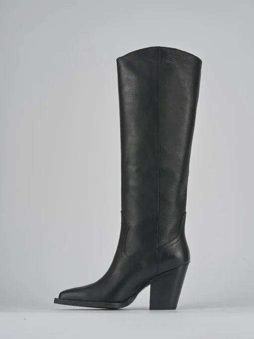 Stivali tacco 9cm pelle nero