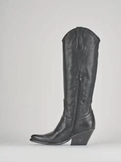 Stivali tacco 7cm pelle nero