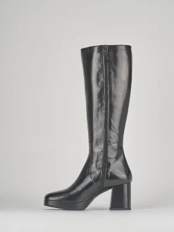 Stivali tacco 9cm pelle nero