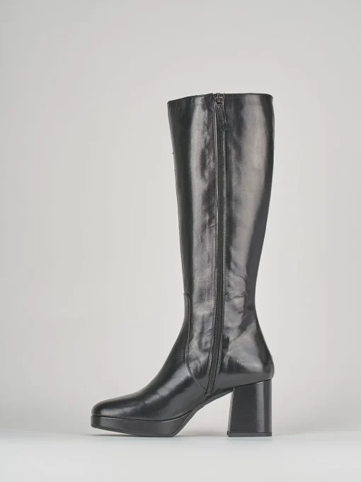 Stivali tacco 9cm pelle nero