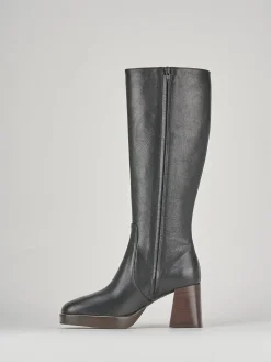 Stivali tacco 7cm pelle nero