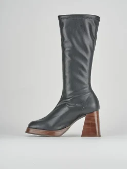 Stivali tacco 8cm pelle nero