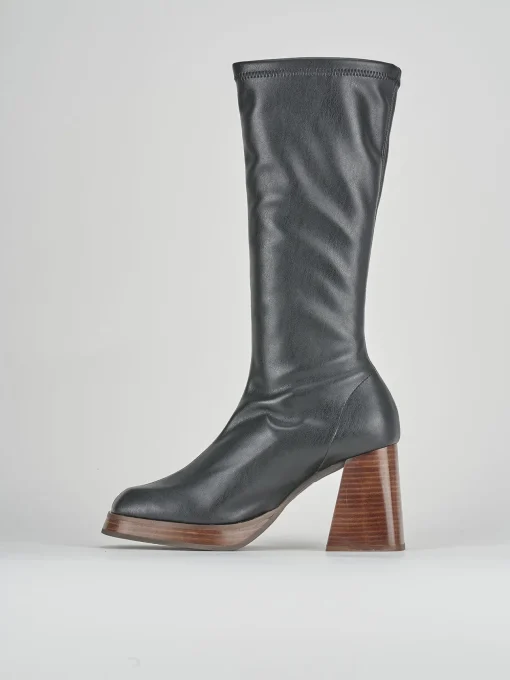 Stivali tacco 8cm pelle nero