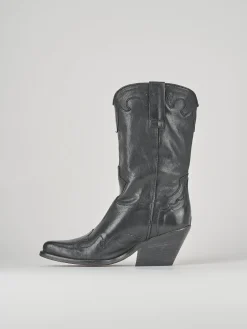 Stivali tacco 6cm pelle nero