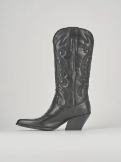 Stivali tacco 8cm pelle nero