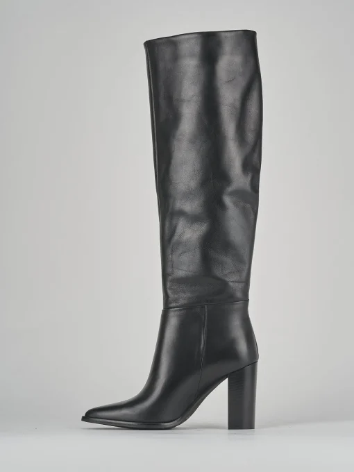 Stivali tacco 9cm pelle nero