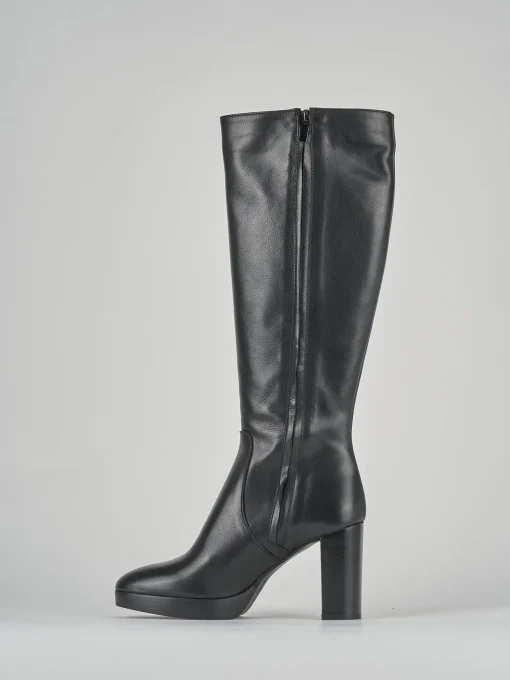 Stivali tacco 8cm pelle nero