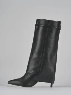 Stivali tacco 9cm pelle nero