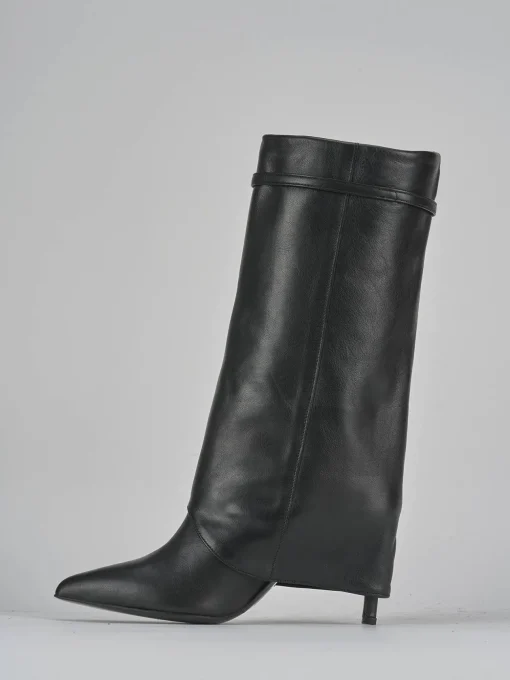 Stivali tacco 9cm pelle nero