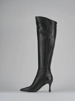 Stivali tacco 5cm pelle nero
