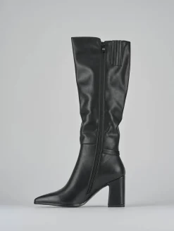 Stivali tacco 7cm pelle nero