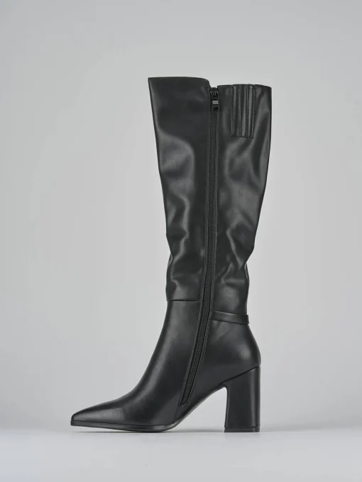 Stivali tacco 7cm pelle nero