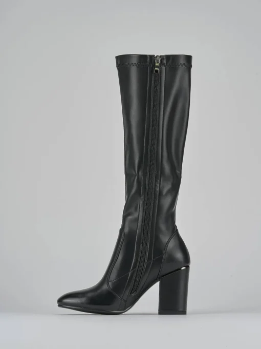 Stivali tacco 7cm pelle nero