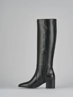 Stivali tacco 6cm pelle nero