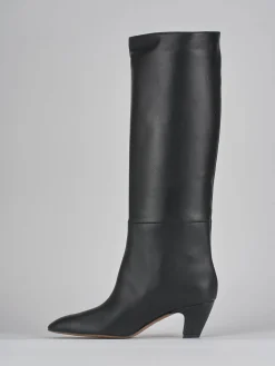 Stivali tacco 5cm pelle nero