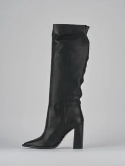 Stivali tacco 9cm pelle nero