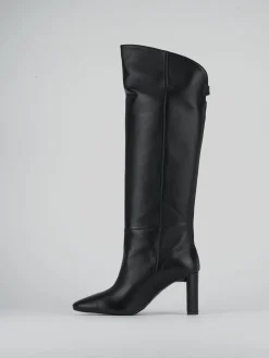 Stivali tacco 8cm pelle nero