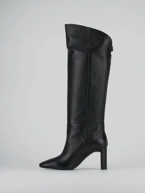 Stivali tacco 8cm pelle nero