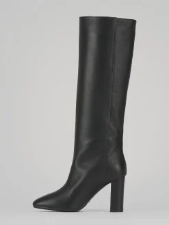 Stivali tacco 9cm pelle nero