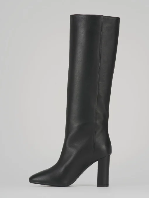 Stivali tacco 9cm pelle nero