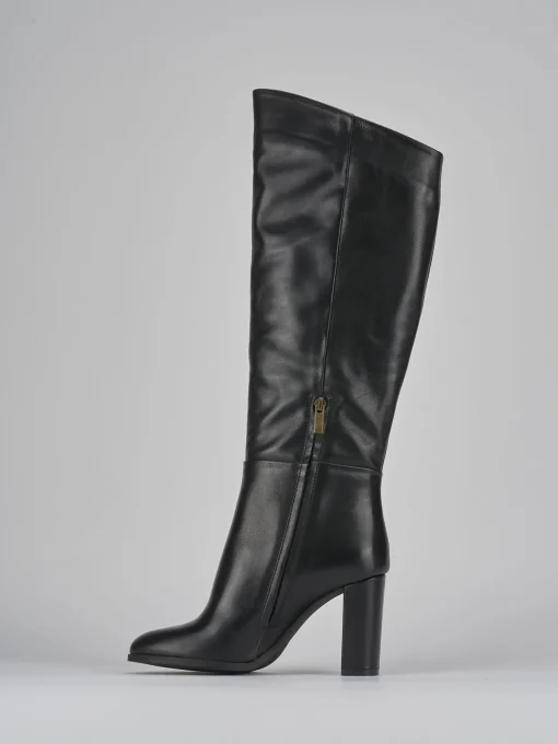 Stivali tacco 9cm pelle nero