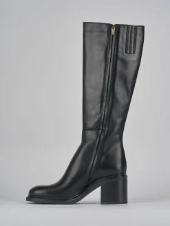Stivali tacco 5cm pelle nero