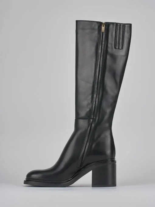 Stivali tacco 5cm pelle nero